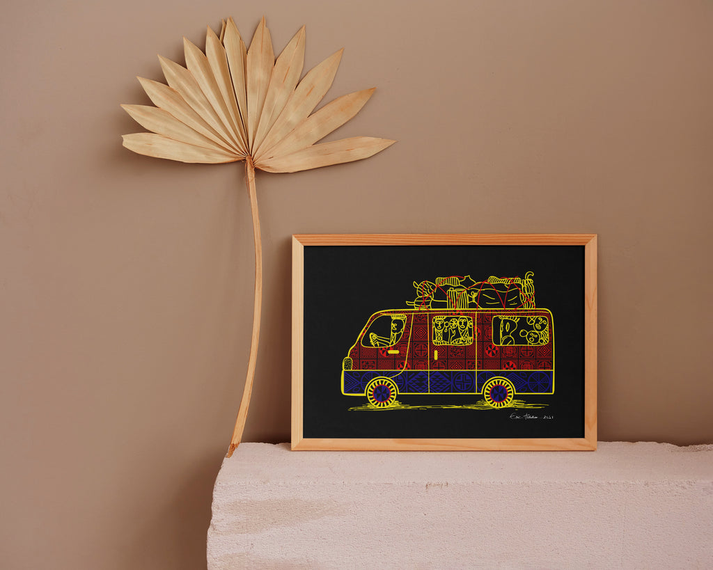 Fine Art print - Eric Takukam - Taxi Brousse and Maman