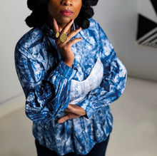 Charger l'image dans la galerie, Kroskel-chemise-batik-bleu-fonce-Little-Africa