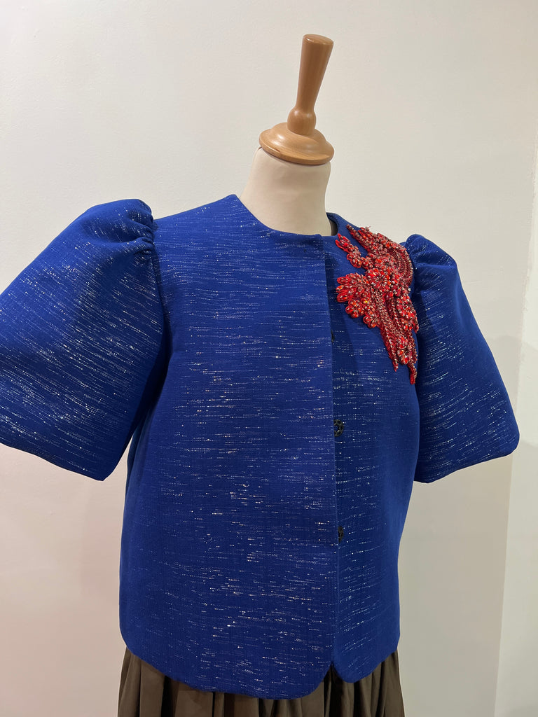MaaRa - Veste Fugu en pagne tissé et broderie