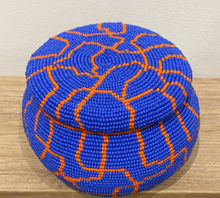 Charger l&#39;image dans la galerie, F.Gacha - Boîte perlée avec couvercle Bleu Orange M