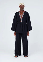 Load image into Gallery viewer, LaurenceAirline - Black Stripe Seam Wide-Leg Trousers