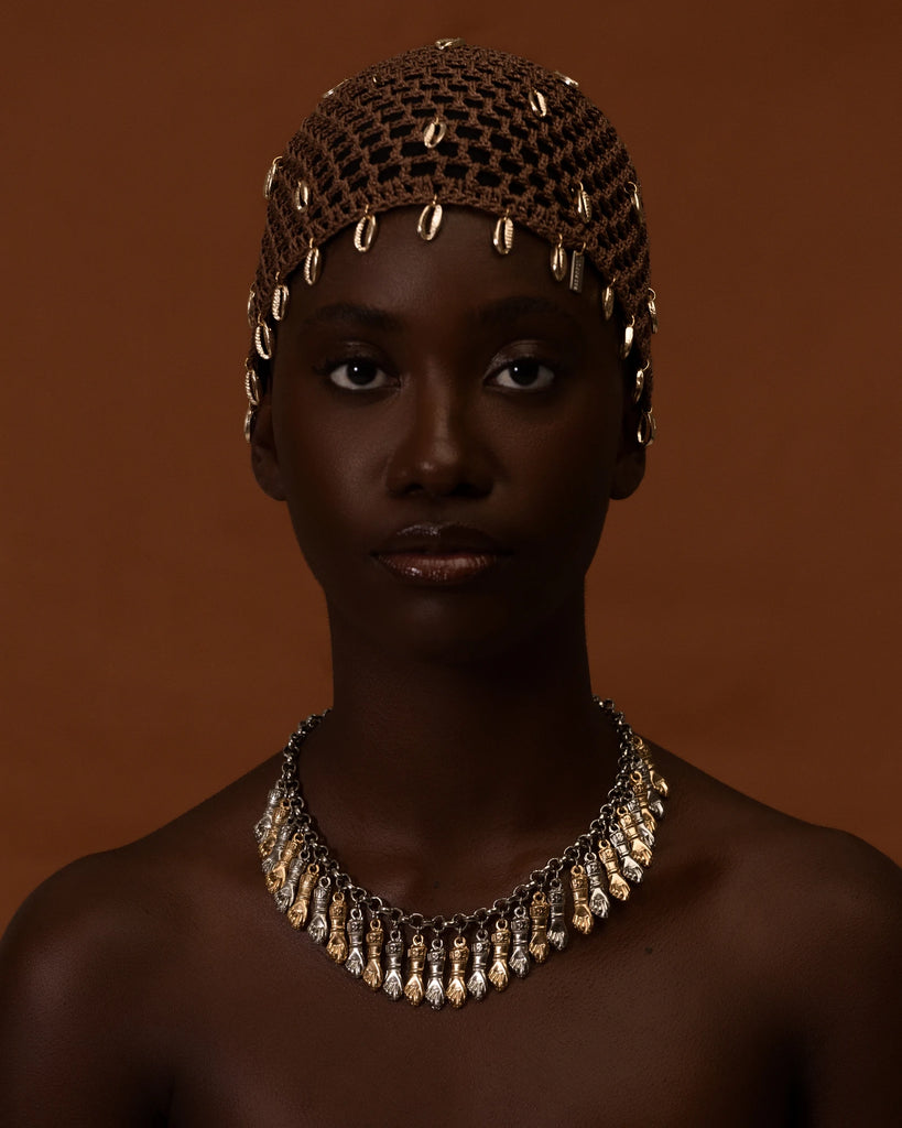 iLoostre - Collier Joias de Negona, cauris et main de Fatma