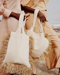 Laurence Airline Square tote bag in Raffia - Sunshine - V2