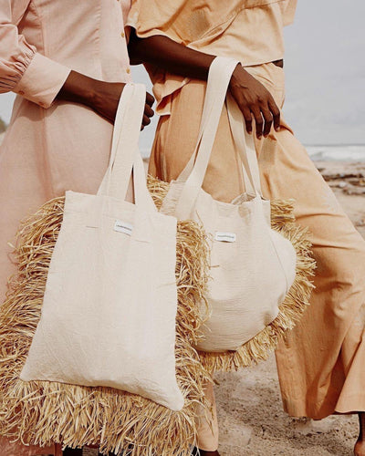 Laurence Airline Square tote bag in Raffia - Sunshine - V2