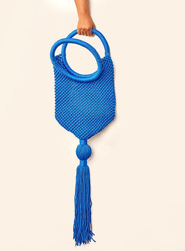 Vanhu Vamwe Mnguni Tassel Tote Bag Blue